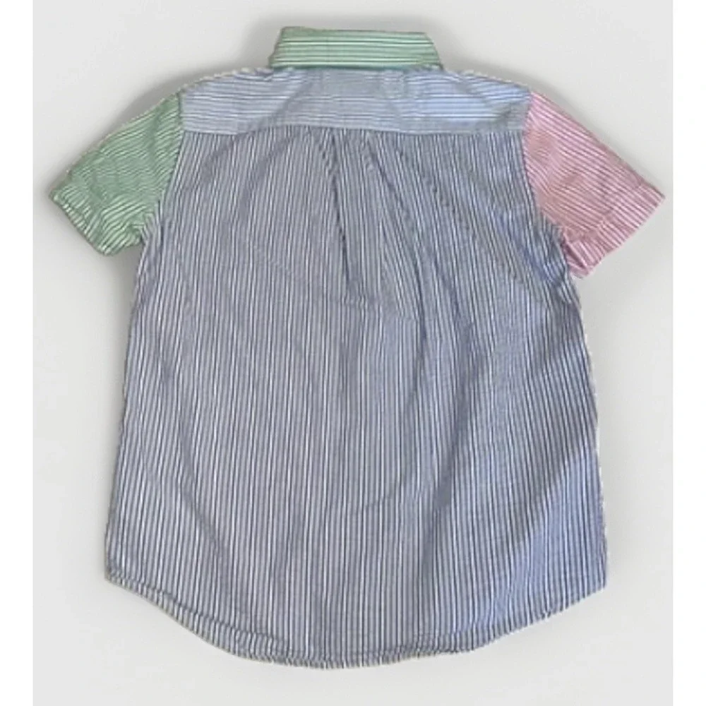Boys POLO RALPH LAUREN Striped Seersucker Fun Shirt Sz 6 Clean